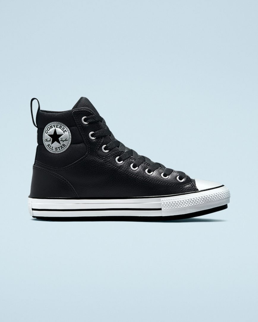 Zimne Cizmy Converse Chuck Taylor All Star Berkshire Vysoke Damske Čierne Biele Čierne | SK HWK11Z6